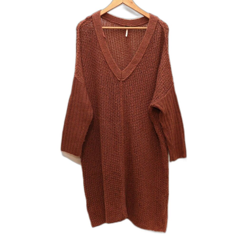Free People V Neck Knitted Sweater / Sweater Dress M